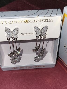 Silver Butterfly Dangle Earrings